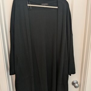 Banana Republic Black Open-Front Long Cardigan